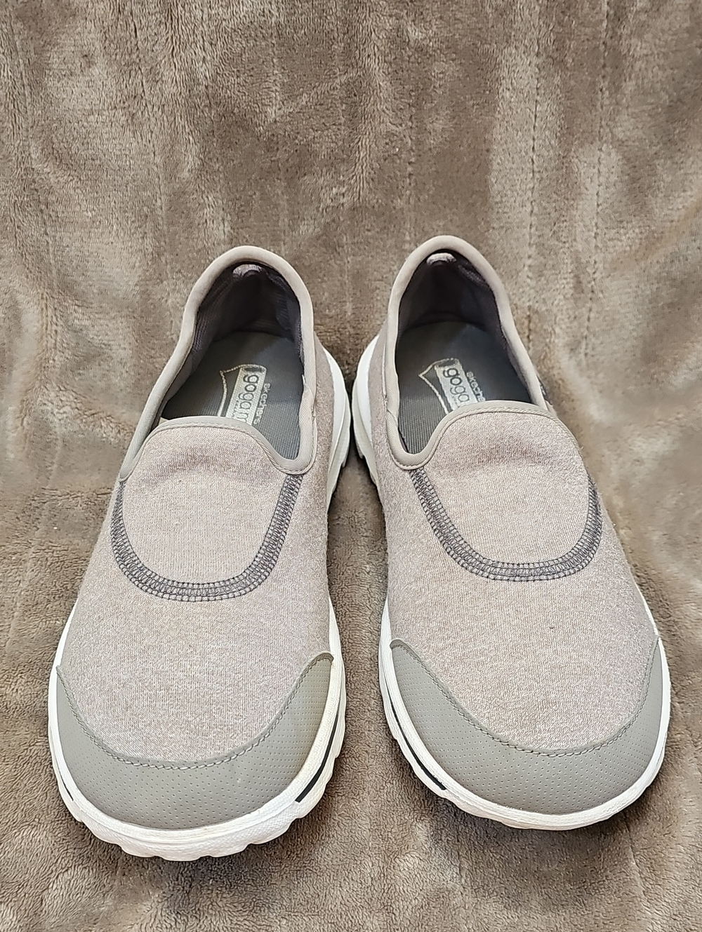 Skechers Goga Mat Slip On Shoes Casual Walking Sneakers Gray